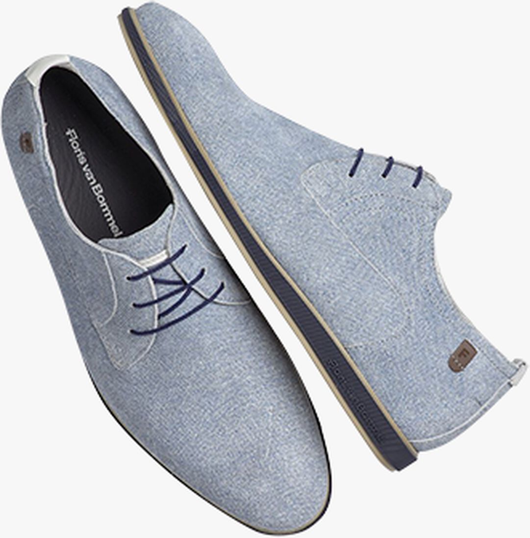 FLORIS VAN BOMMEL lichtblauwe floris van bommel veterschoenen sfm-30220