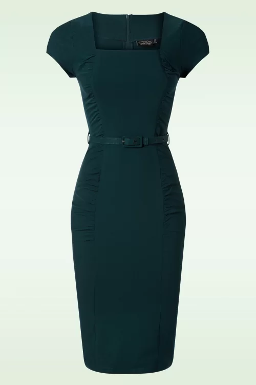 Vixen Square Neck Bodycon jurk in opaalgroen