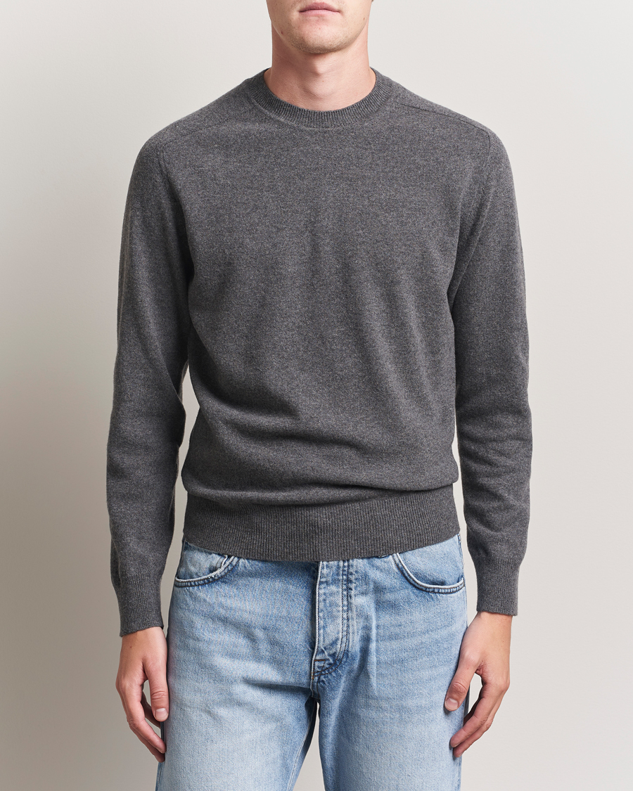 Altea Wool/Cashmere Crew Neck Pullover Charcoal