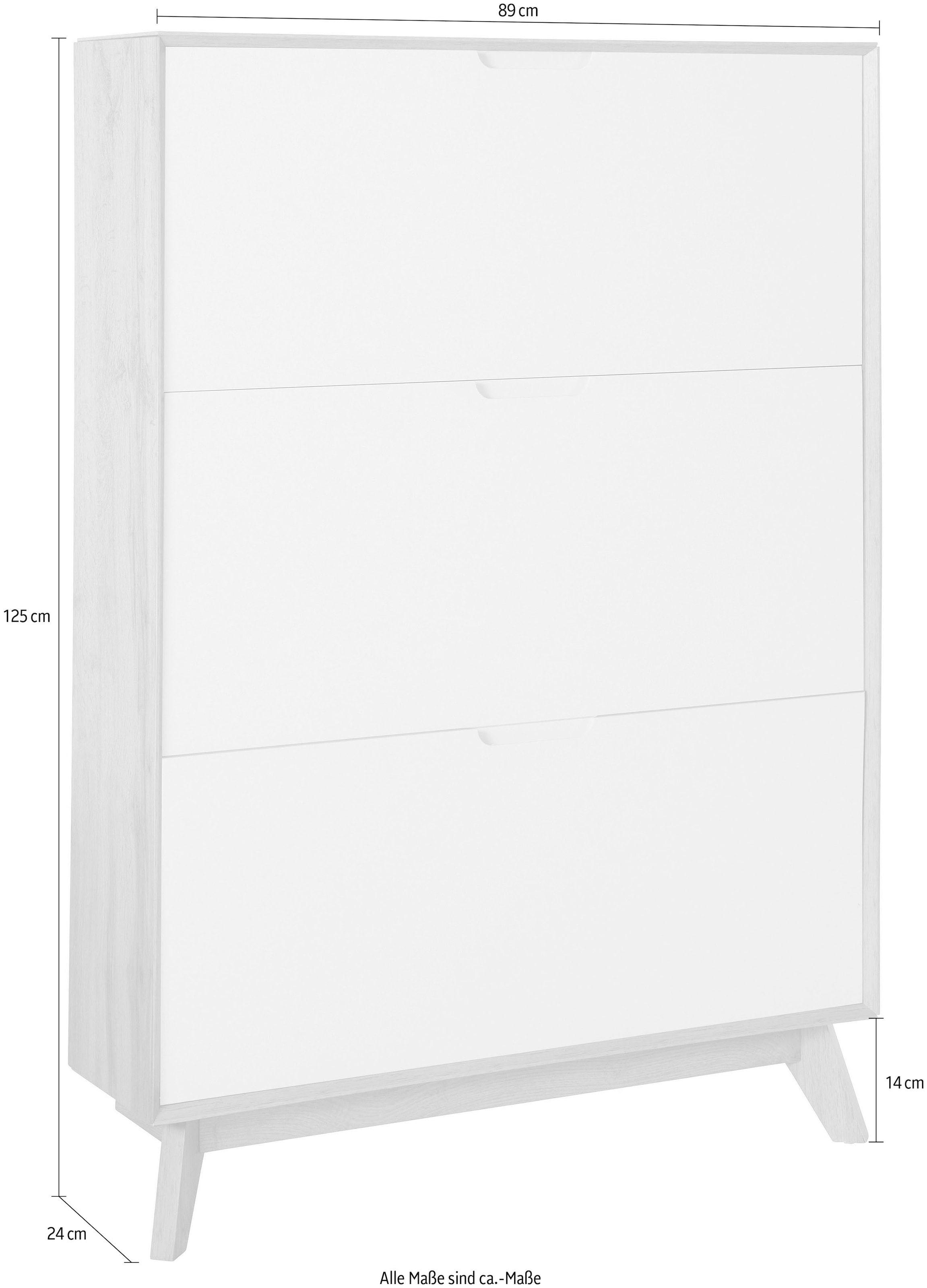 andas Schuhschrank »Pandrup« mit 3 Klappen, ca. 8 Paar Schuhe pro Klappe, Höhe 125 cm