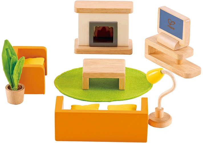 Wohnzimmer 9-teilig aus Holz in bunt