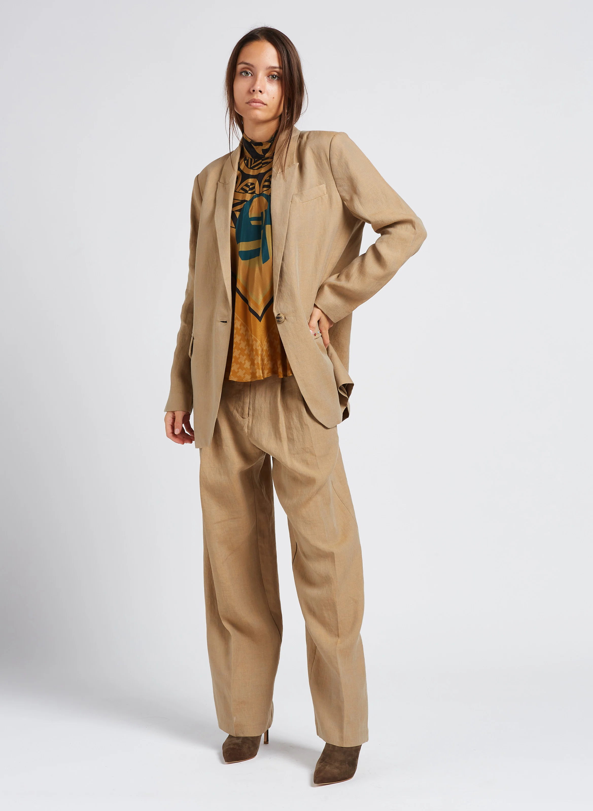 TALLAS - Veste blazer à clous colorés | Beige
