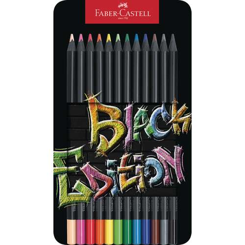 FABER-CASTELL Black Edition Buntstifte, Metalletui
