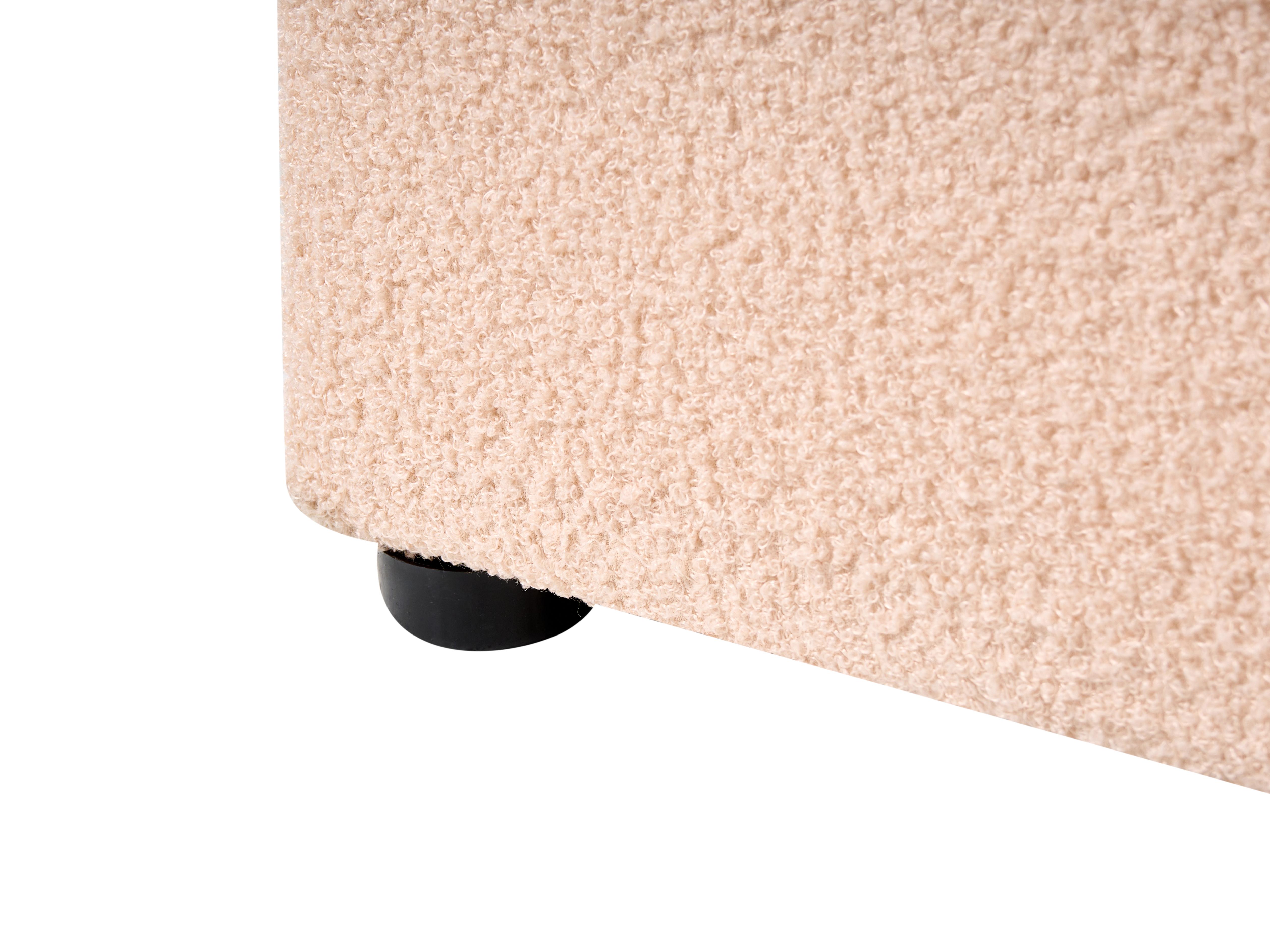 Bed met opbergruimte Bouclé CHADENET 180 x 200 cm Perzikroze