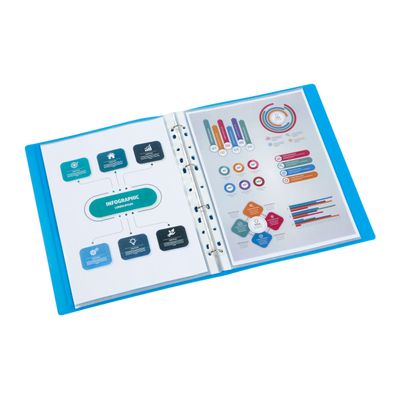 Viquel Propyglass - Classeur à anneaux personnalisable - Dos 25 mm - A4 - bleu