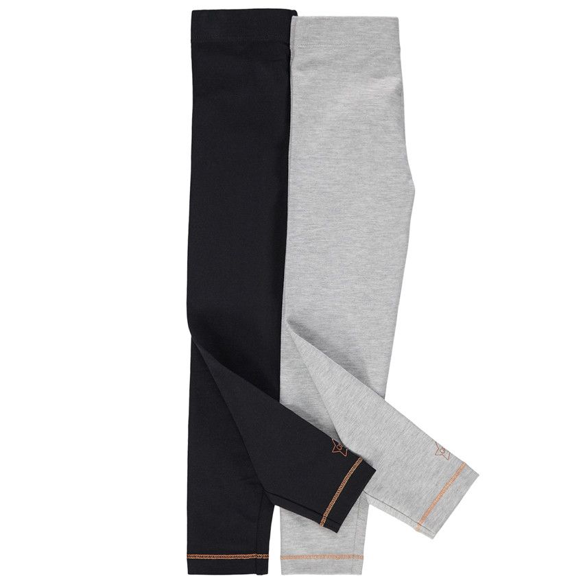 Lot de 2 leggings en jersey avec print fantaisie - Gris clair