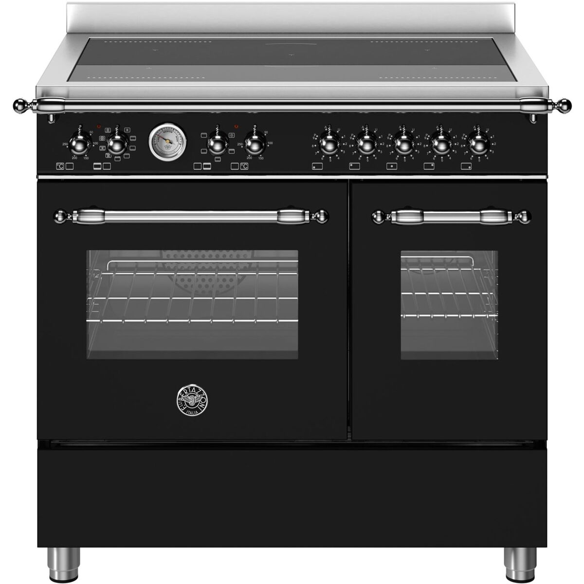 HER95I2ENEC Heritage induksjonskomfyr med dobbeltovn 90 cm 5 soner, mattsvart