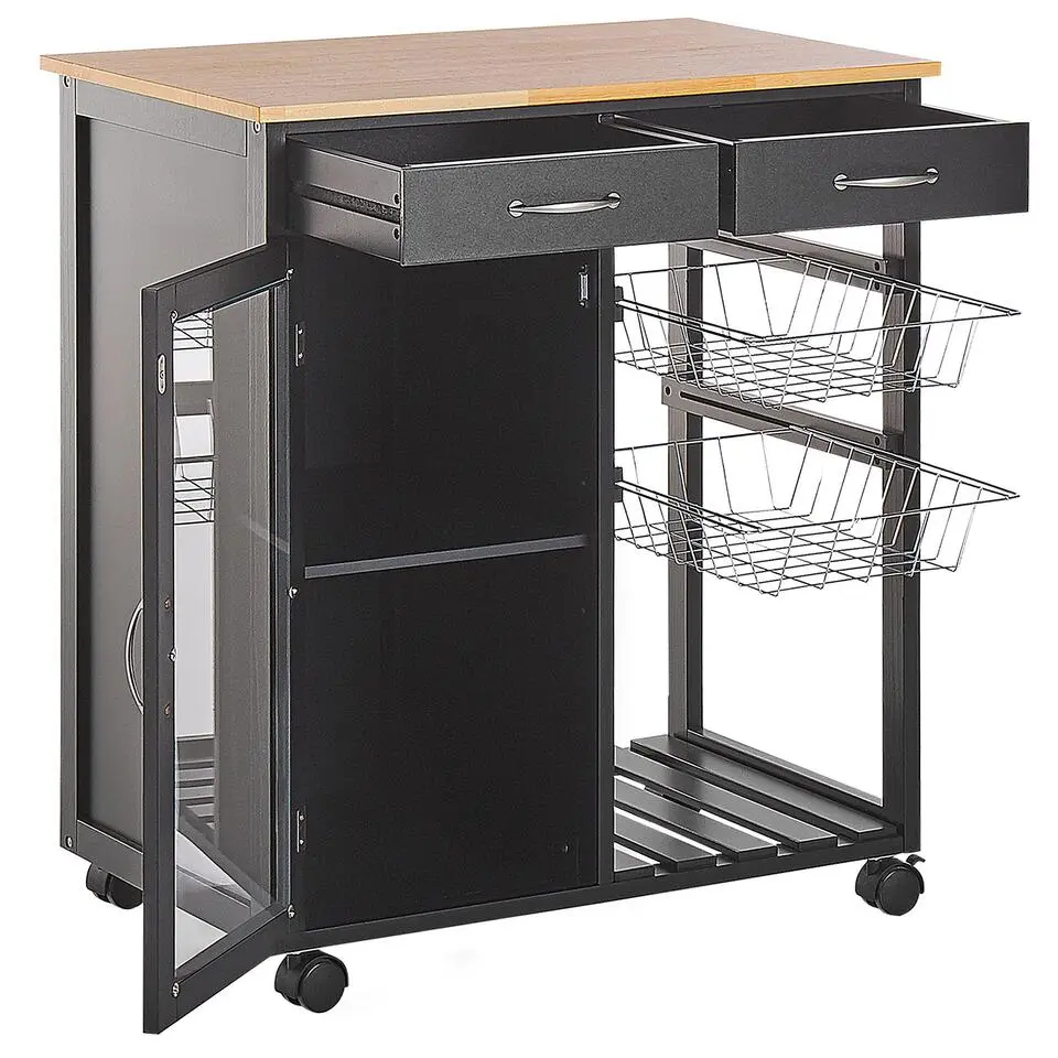 BOVES - Keukentrolley - Zwart - MDF