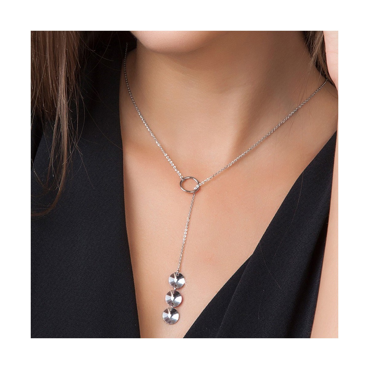 Collier mode SC Crystal orné de Cristaux scintillants