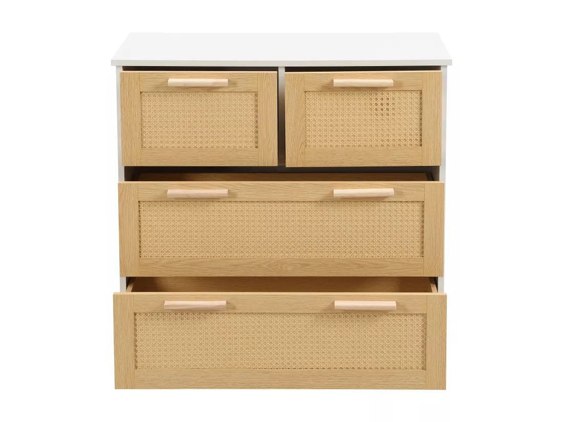 Meuble en rotin de haute qualité à 4 tiroirs, meuble de rangement, dimensions : L80/H80/D38cm