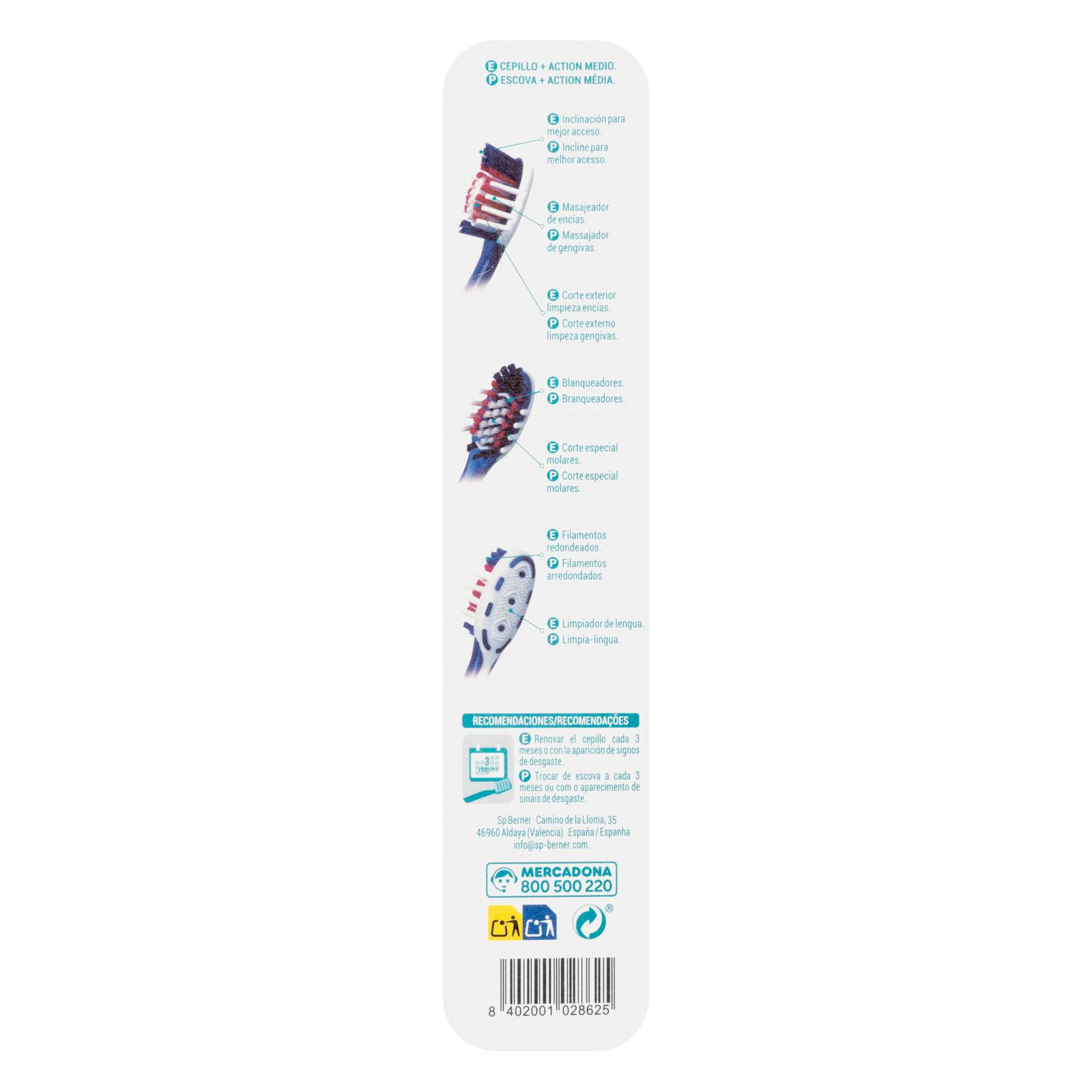 Brosse à dents moyenne Deliplus + Action