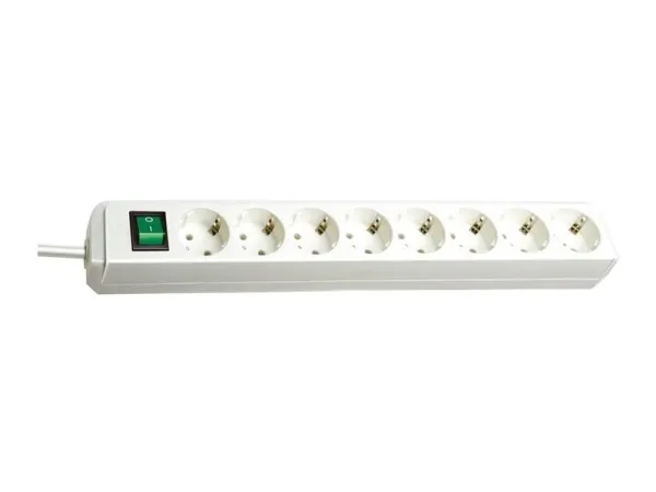 brennenstuhl Eco-Line - Stikdåse - output-stikforbindelser: 8 - 3 m ledning - hvid