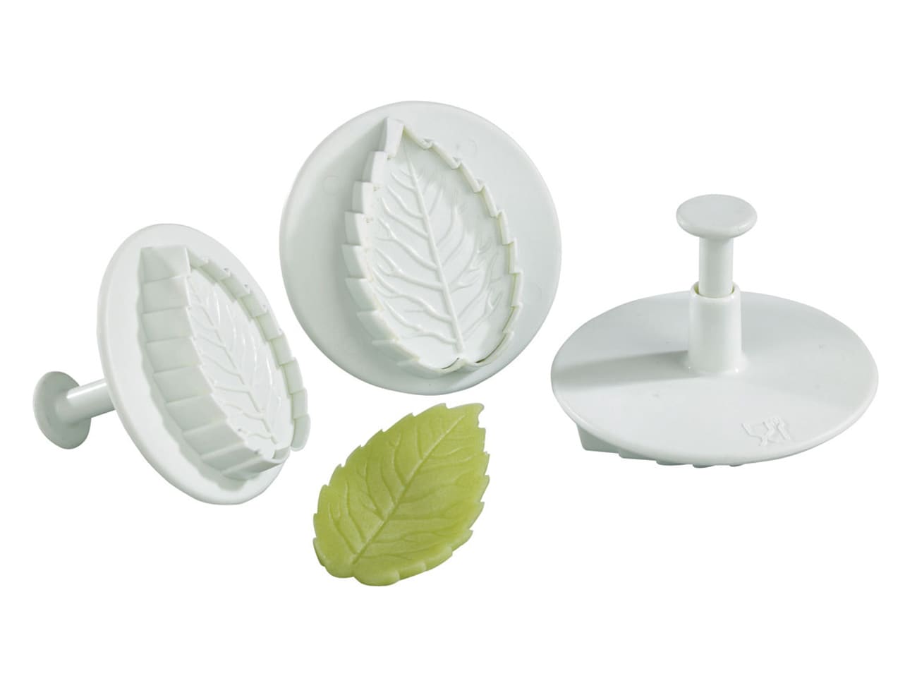 Emporte-pièce feuille de rose - à poussoir - Lot de 3
