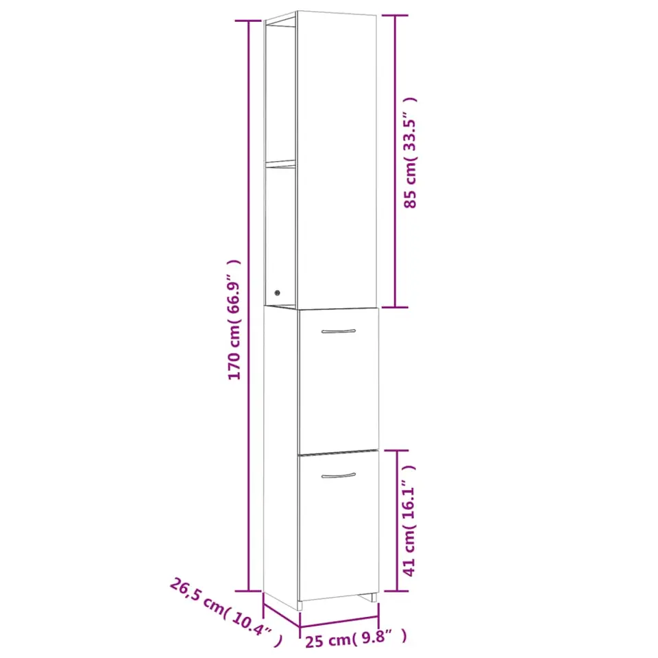 vidaXL - Badkamerkast - Wit - Bewerkt hout