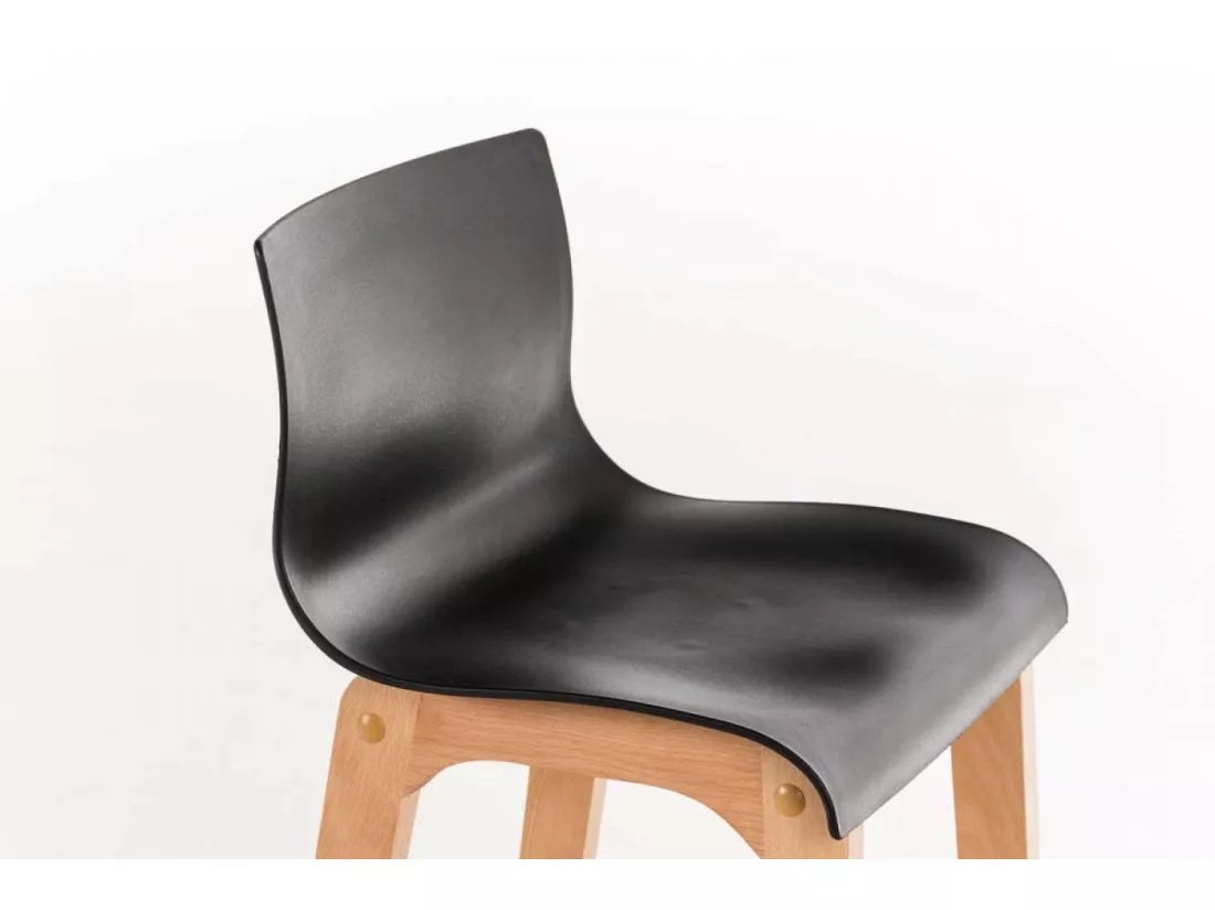 Tabouret de bar - Bois & Bois - Noir - Hover