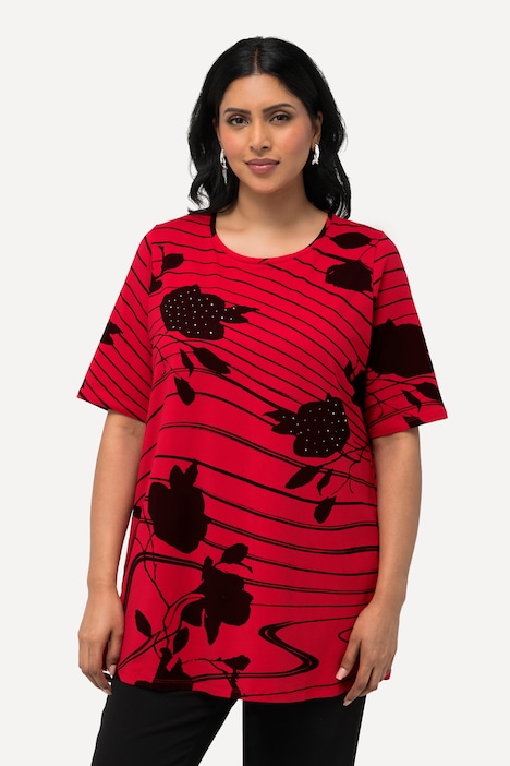 T-Shirt, Pima Cotton, A-Linie, Rundhals, Halbarm