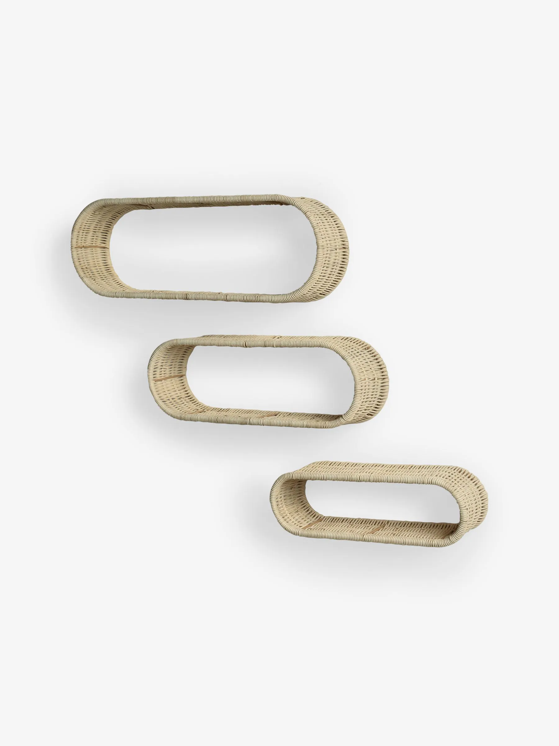 Woven Set of 3 Wall Shelves