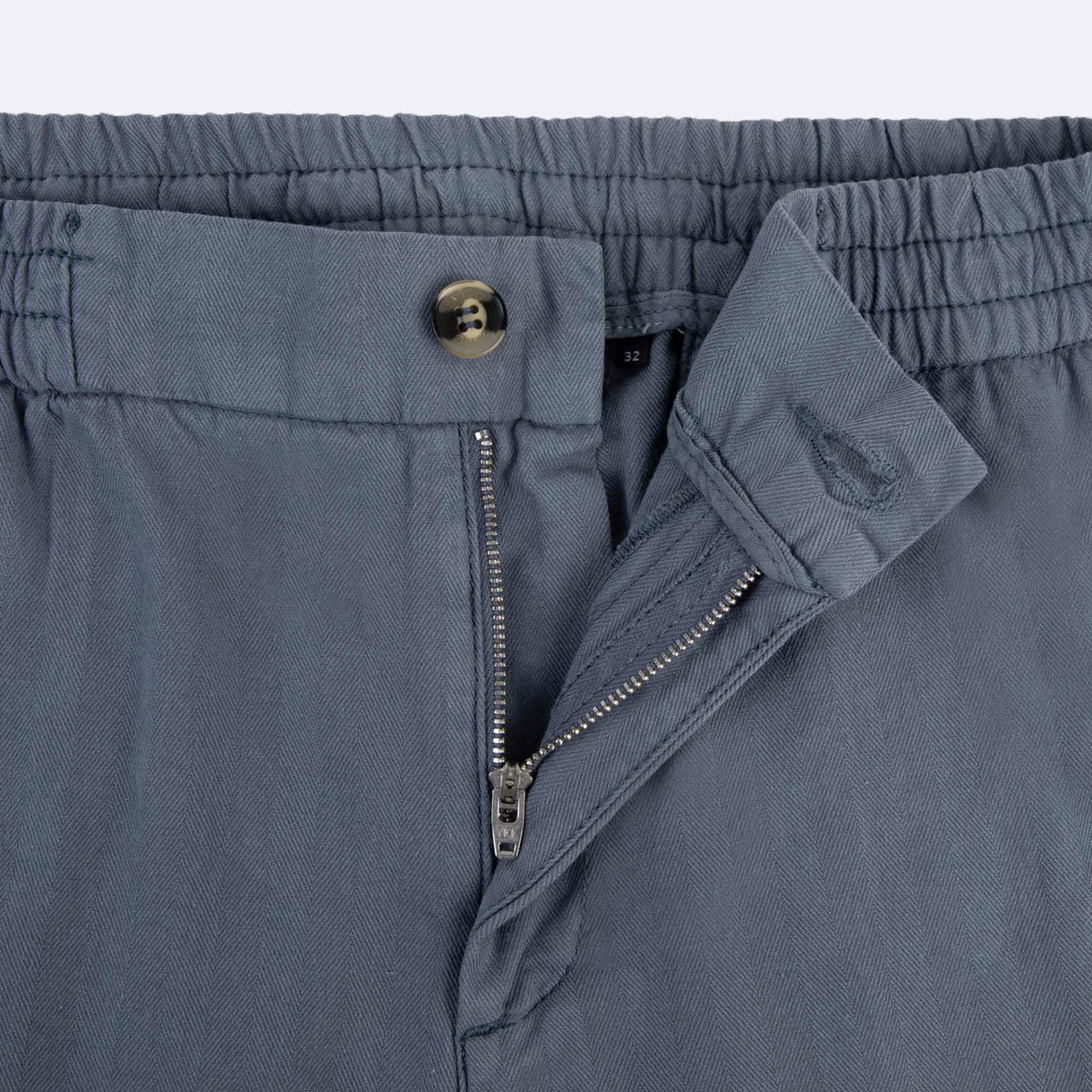Pantalon stretch bleu coupe fuselée coton - modèle dreuille