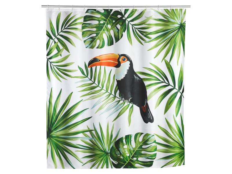 Wenko Duschvorhang Tucan 180 x 200 cm Pflegeleichter Badevorhang