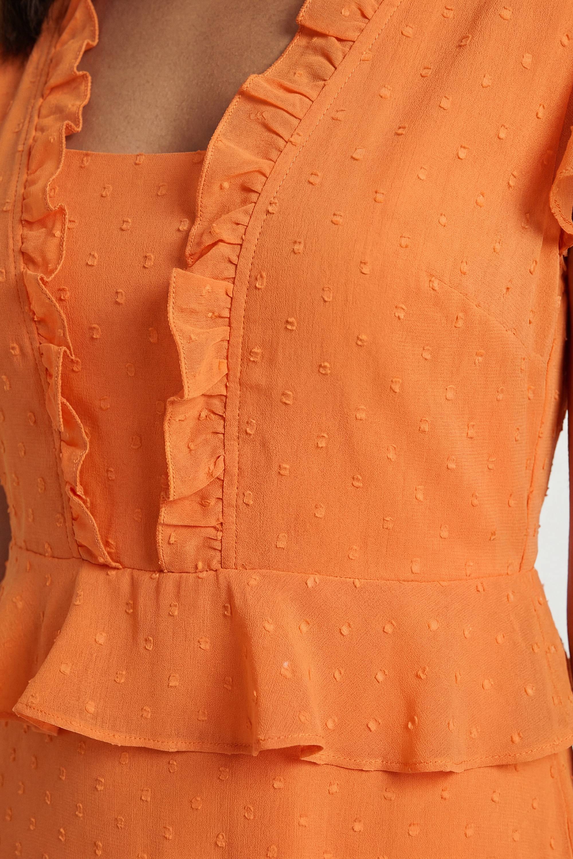 Wallis Robe Midi À Volants Et Pois Métallisés
