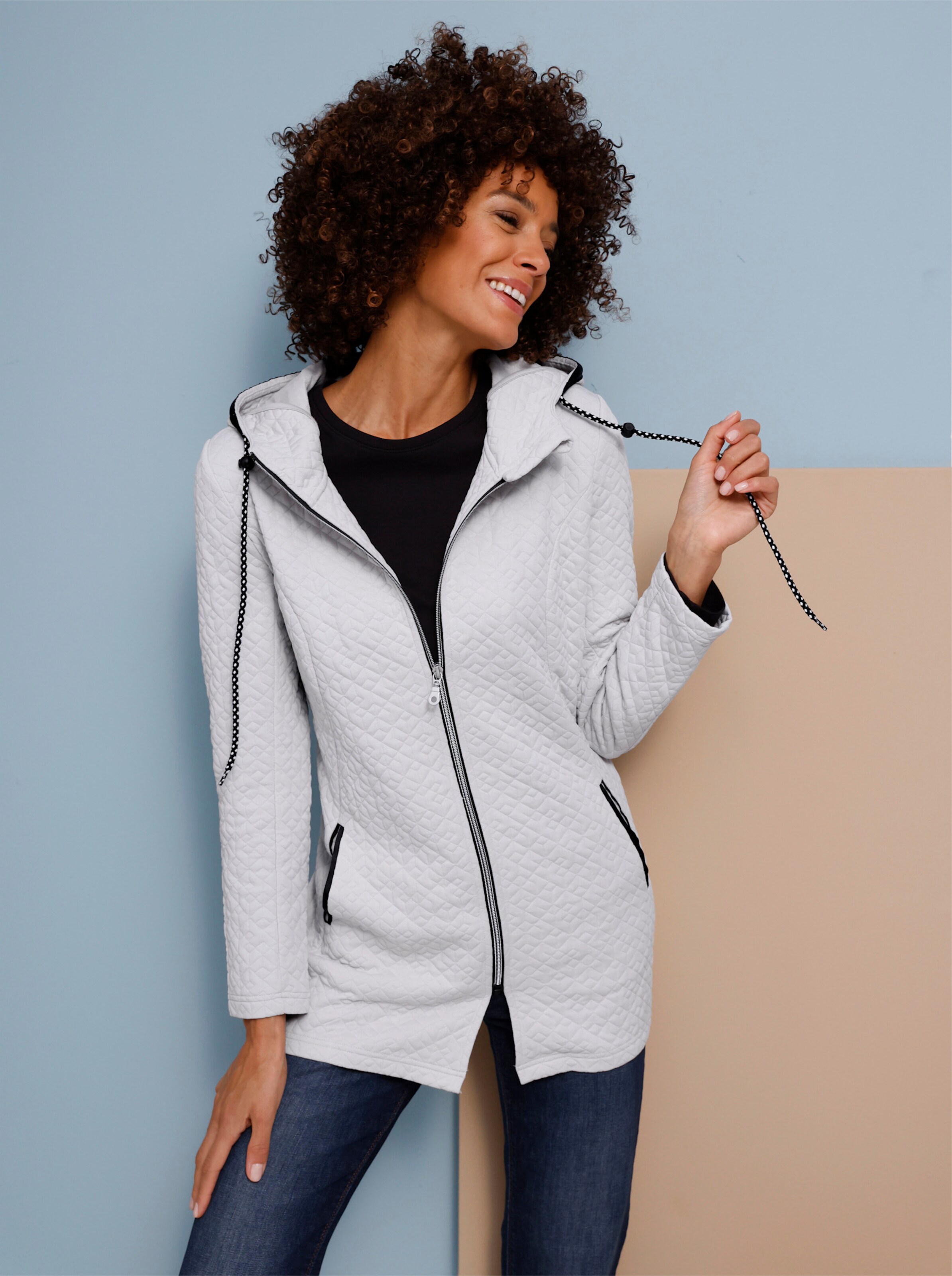 Jacke aus gestepptem Jersey-Jacquard
