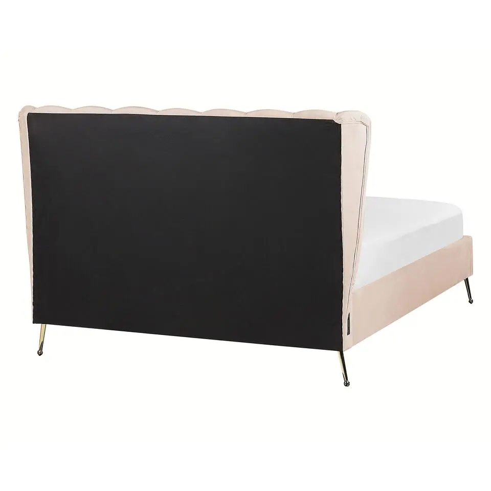 MIRIBEL - Tweepersoonsbed - Beige - 140x200 - Fluweel