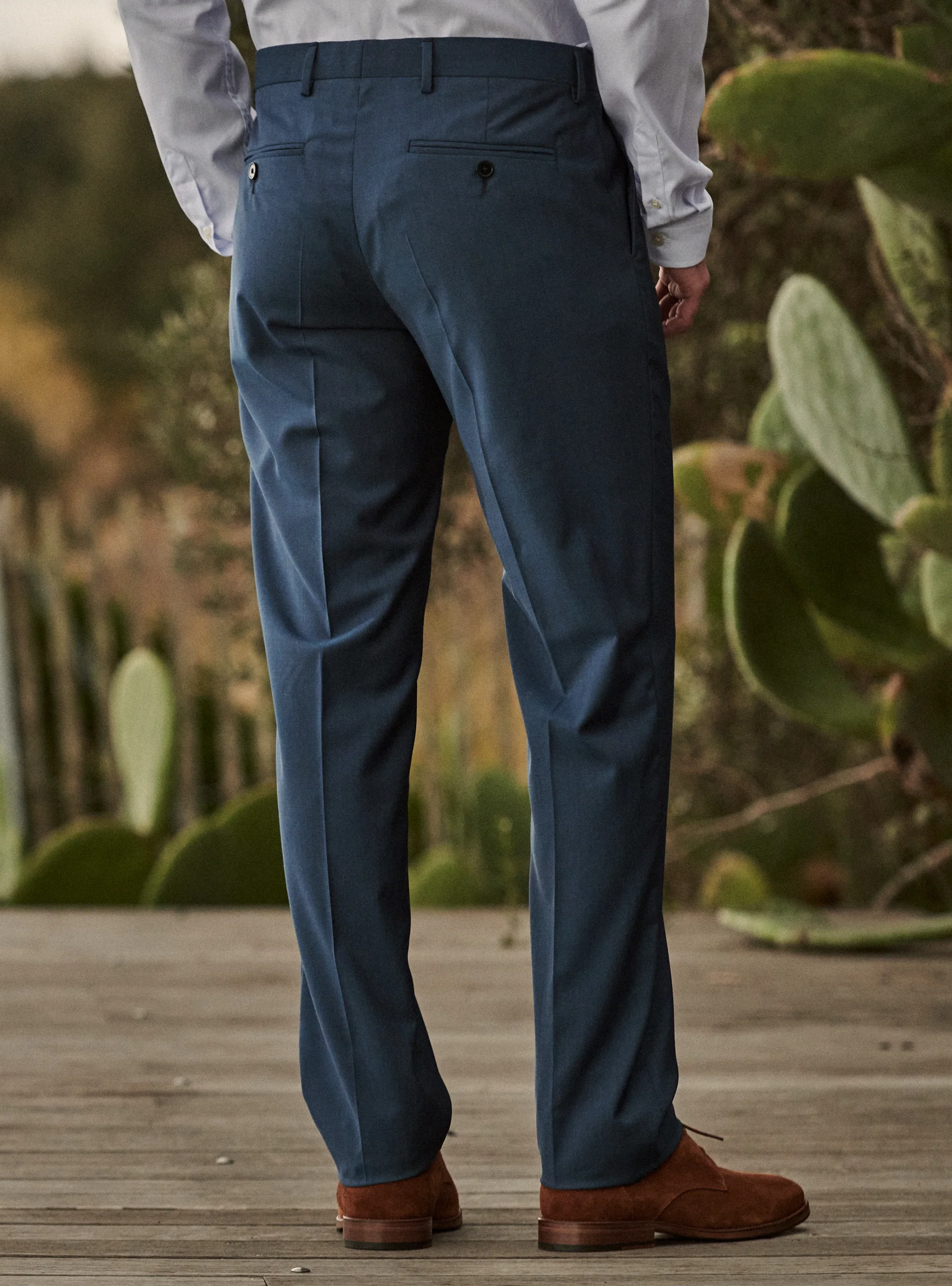 Pantalon de Costume en laine Gekko Cobalt
