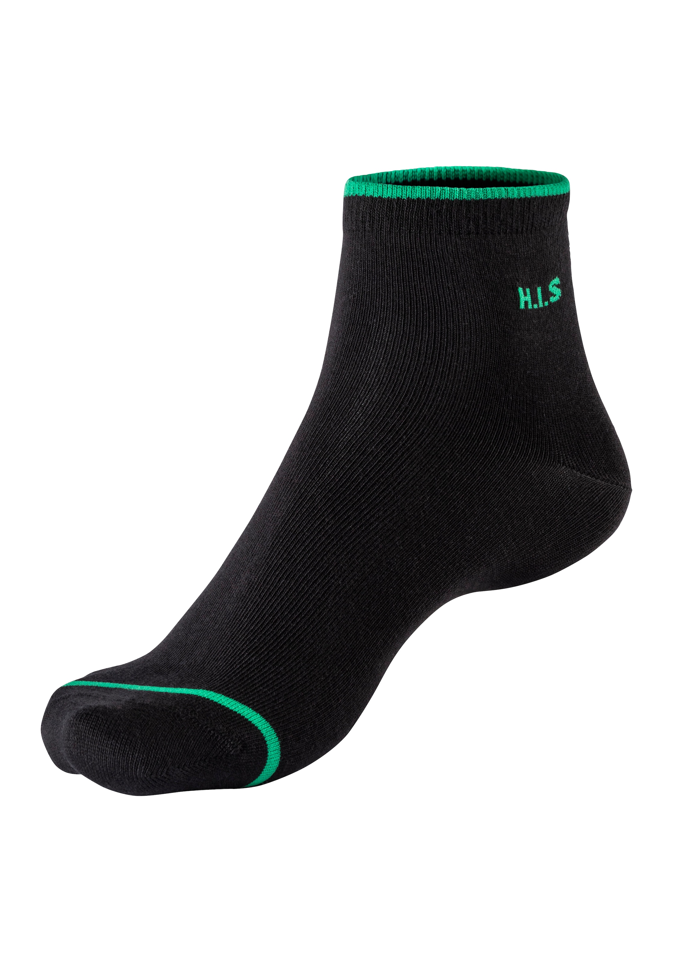 H.I.S Kurzsocken Packung, 7 Stk. tlg. mit farbigen Bündchen
