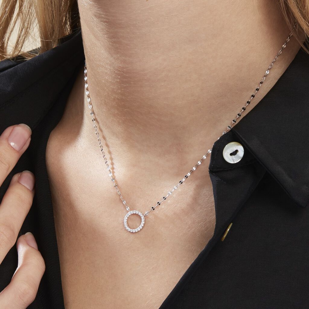 Collier Argent Blanc Toya Oxydes De Zirconium
