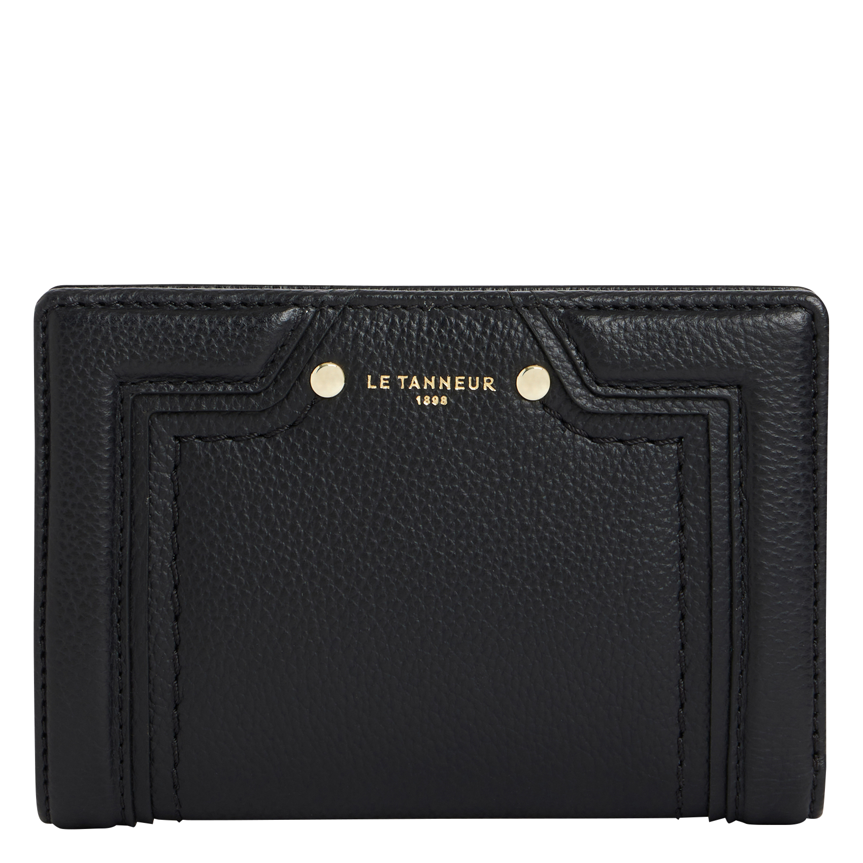 ELLA - Portefeuille compact en cuir| Noir