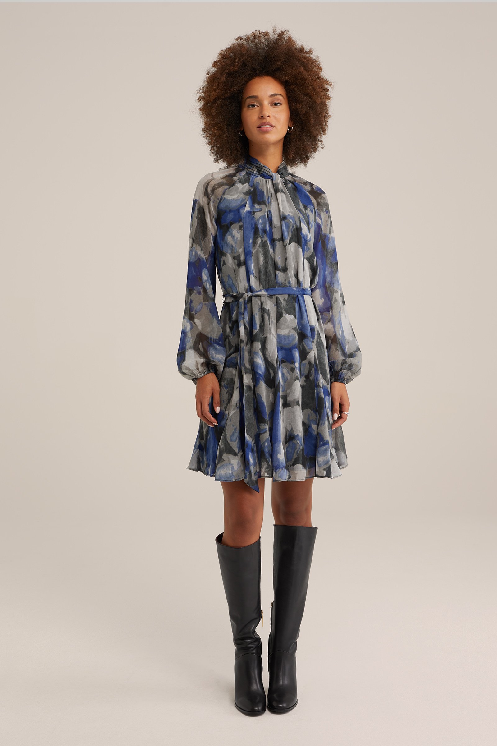 jurk met structuur WE Fashion Multikleur