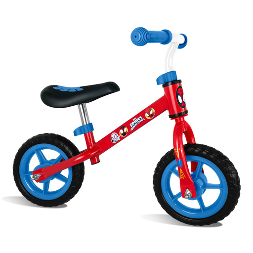 Bicicleta de equilíbrio do Homem-Aranha de 25 cm para crianças de 2 a 4 anos.