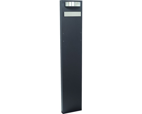 MEFA Kolom 63 RVS/poedercoating/geborsteld BxHxD 320/1560/180 mm Diepzwart RAL 9005 Structuur en RVS met verlichting en naamplaatje