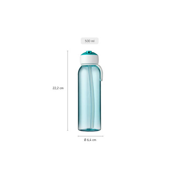 Waterfles flip-up Campus 500 ml - blauw