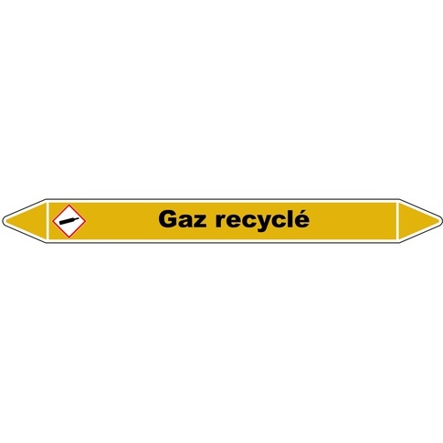 Marqueur de Tuyauterie - Gaz Recyclé - NFX 08-105 - Vinyle Laminé