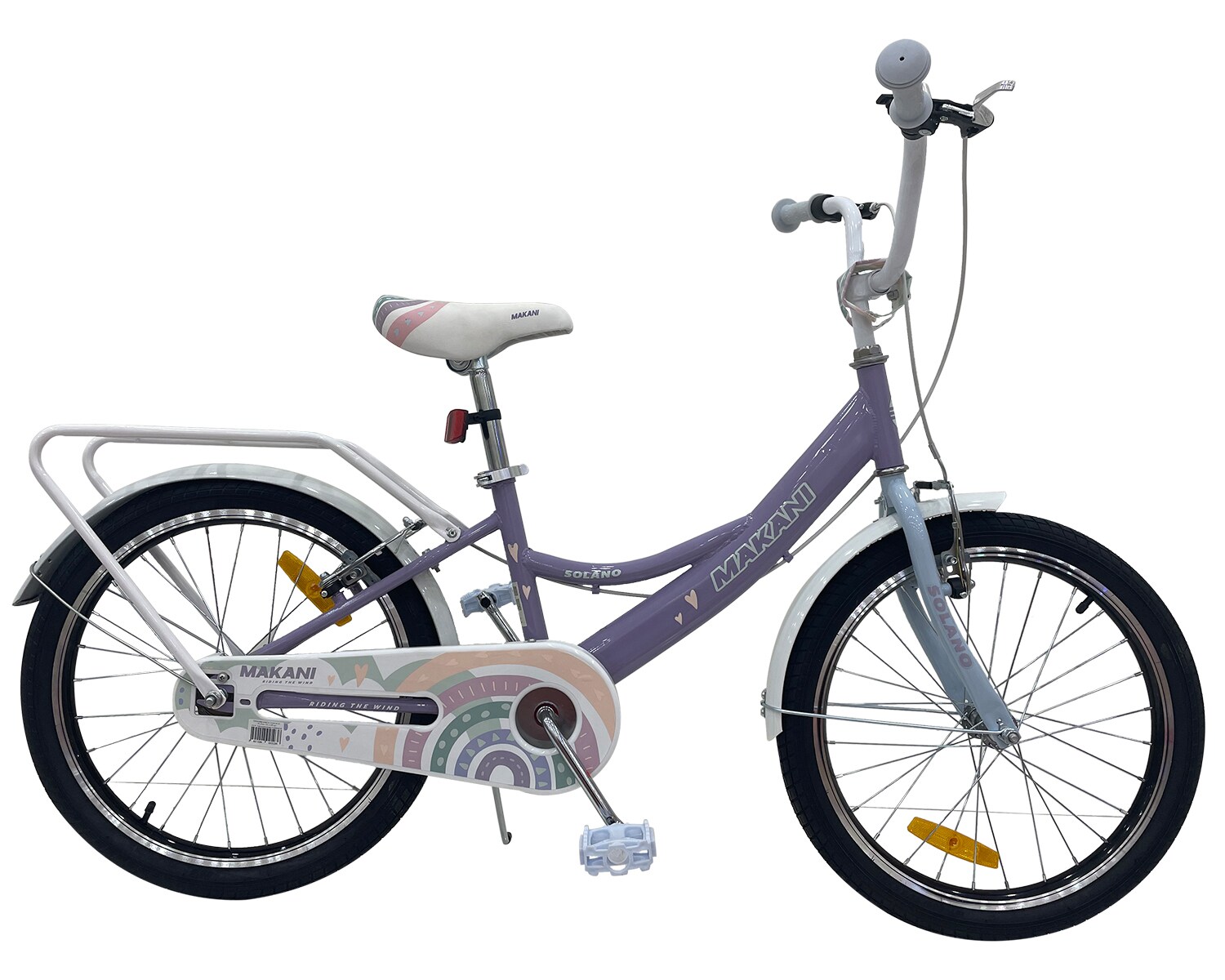 Makani Kinderfahrrad Solano 20 Zoll Klingel, Reflektoren, V-Bremsen, verstellbar lila