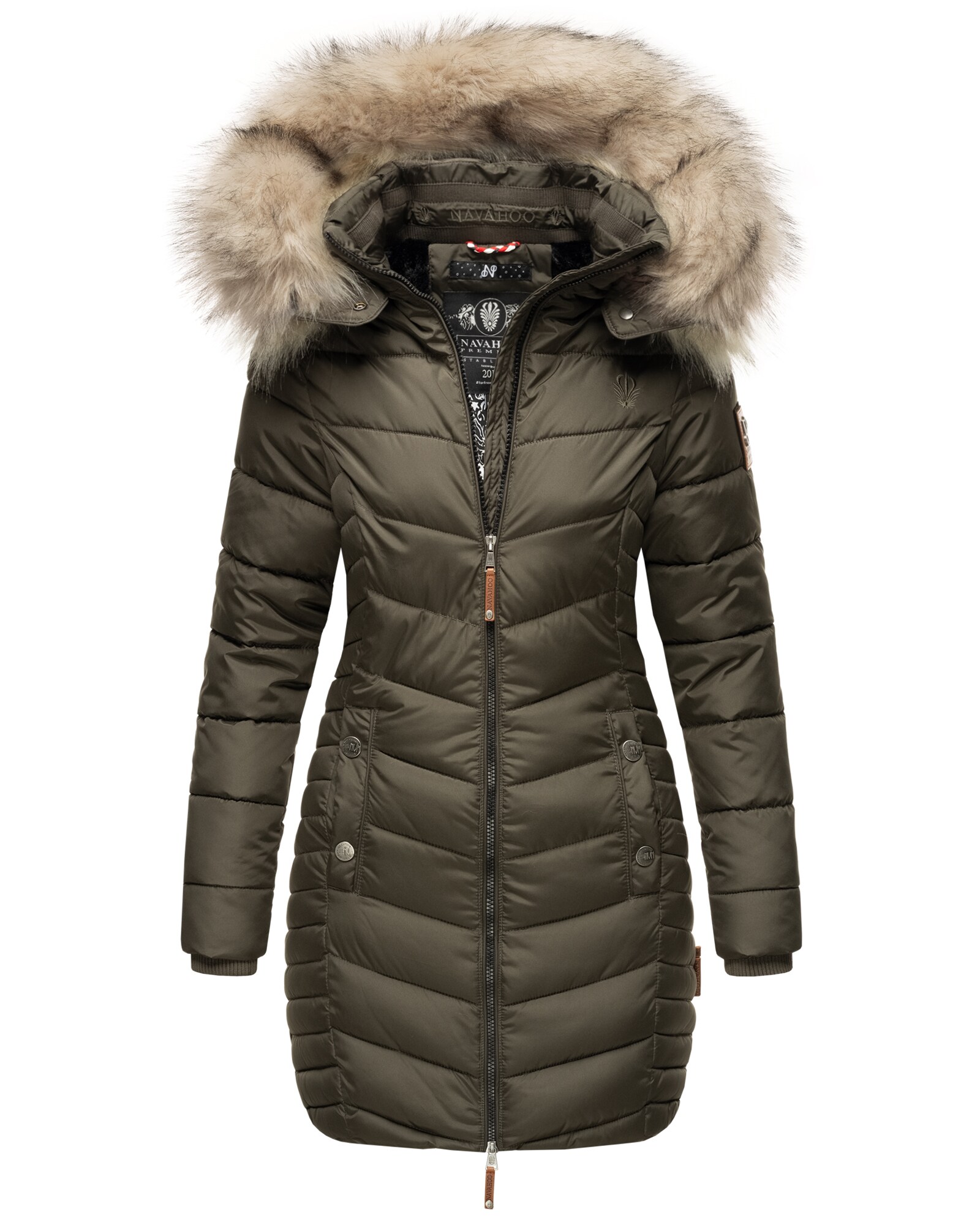 NAVAHOO Damen Modischer Wintermantel Winter Steppmantel mit Kapuze Nimalaa