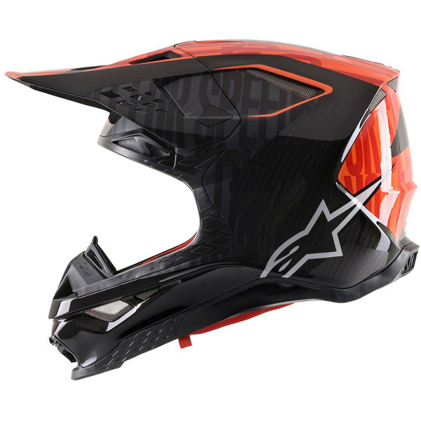 Alpinestars - Casque Supertech S-M10 Alloy Noir / Orange fluo / Rouge Mat