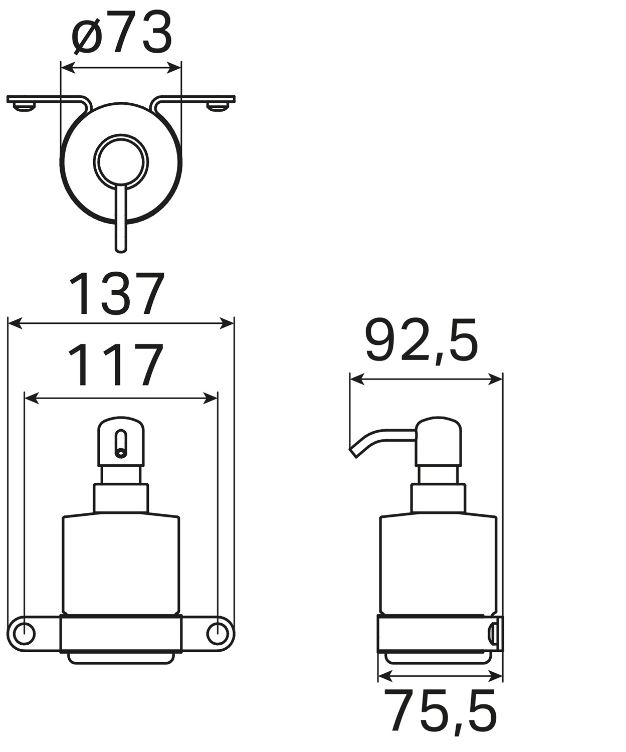 Haceka IXI zeepdispenser zwart mat