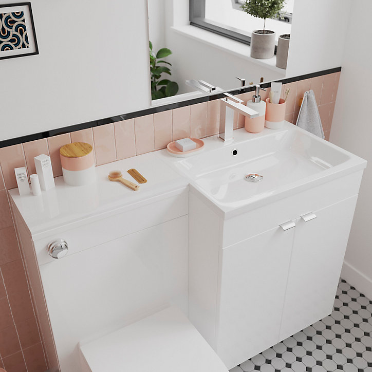 Porte savon Koros blanc et nude GoodHome