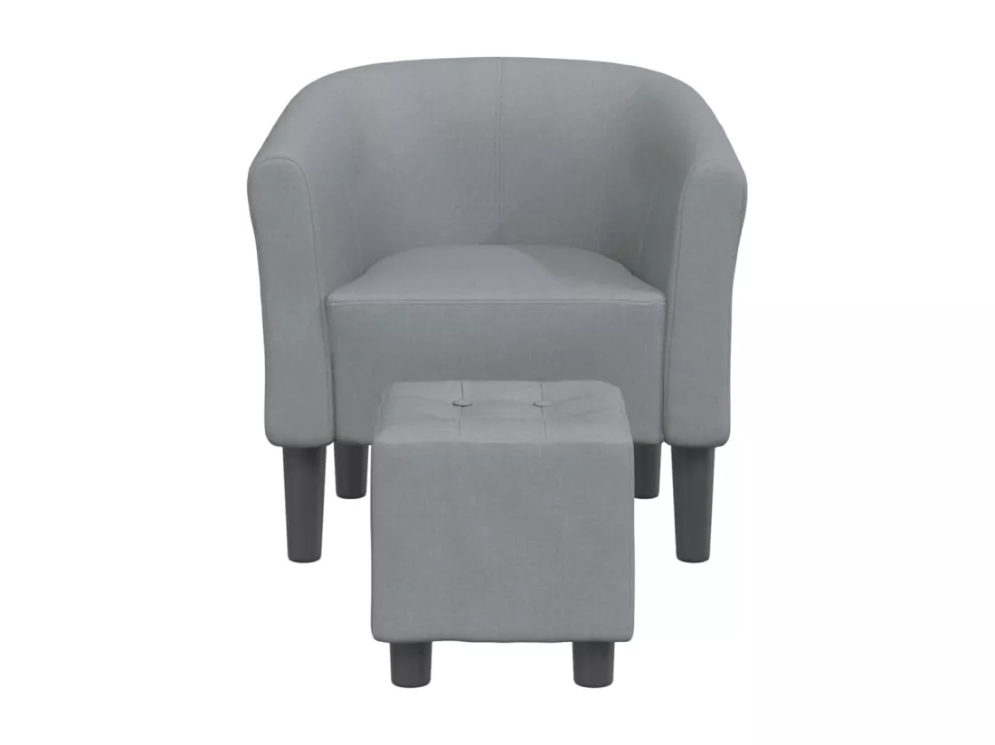 Fauteuil cabriolet avec repose-pied gris clair tissu