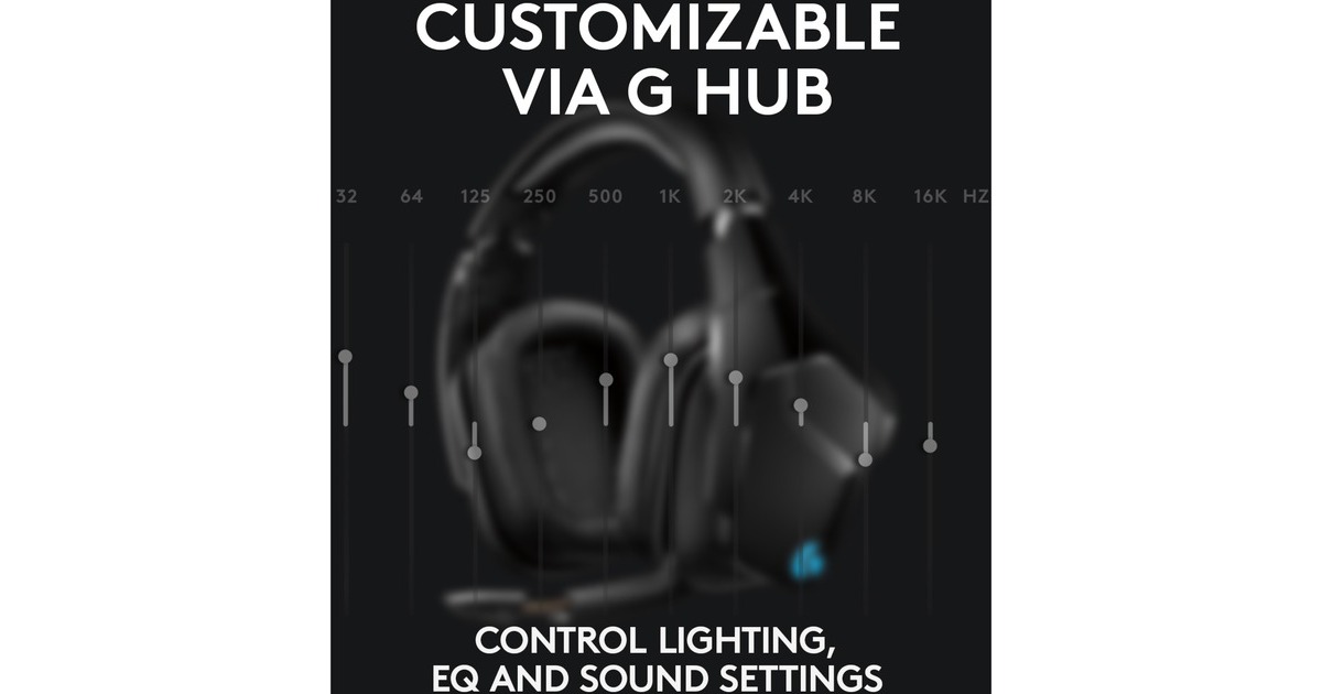 LogitechG935 Wireless 7.1 Surround Sound LIGHTSYNC over-ear gaming headset  (Zwart, Pc, PlayStation 4, Xbox One, Nintendo Switch)