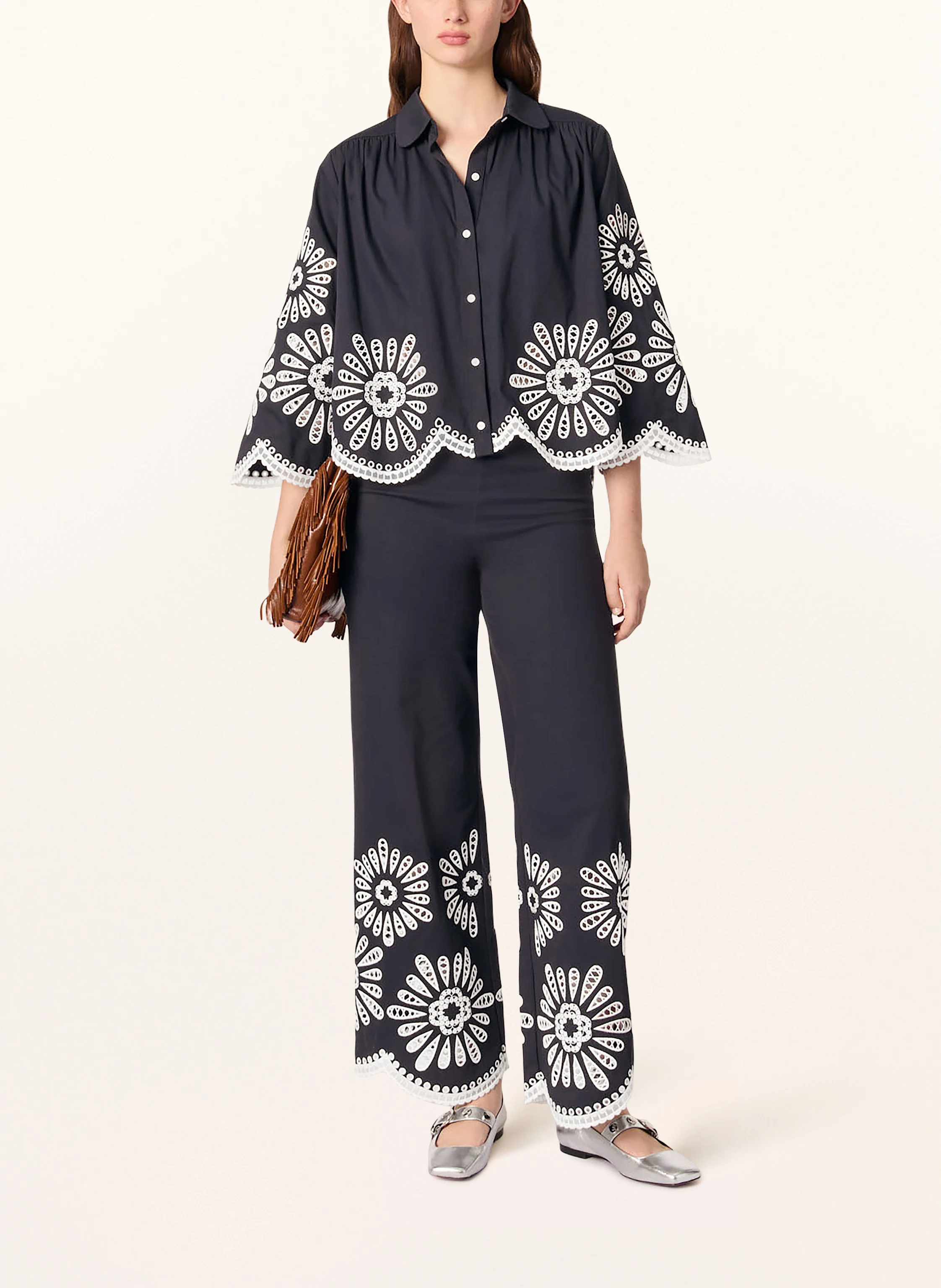 maje Bluse mit Spitze