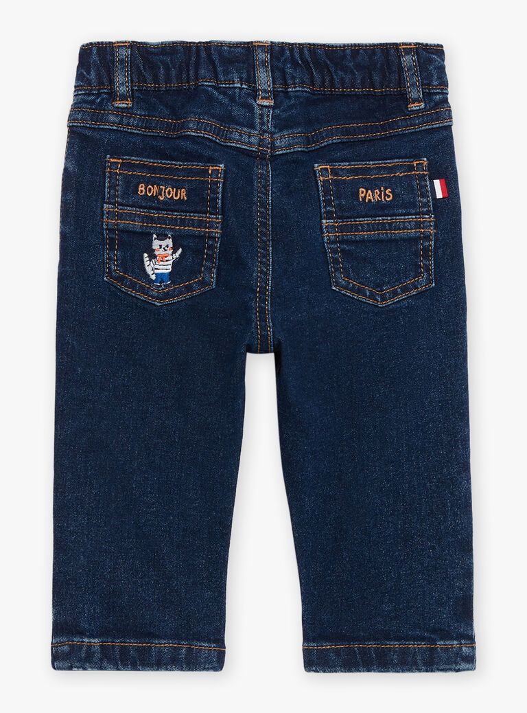 Jean denim à broderies