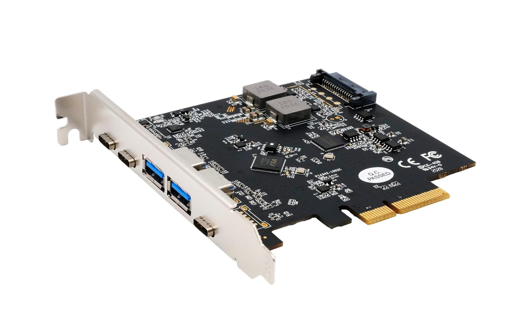PCI-Express-Karte EX-12007PCIe-Schnittstellenerweiterung mit USB-A- und USB-C-Anschluss