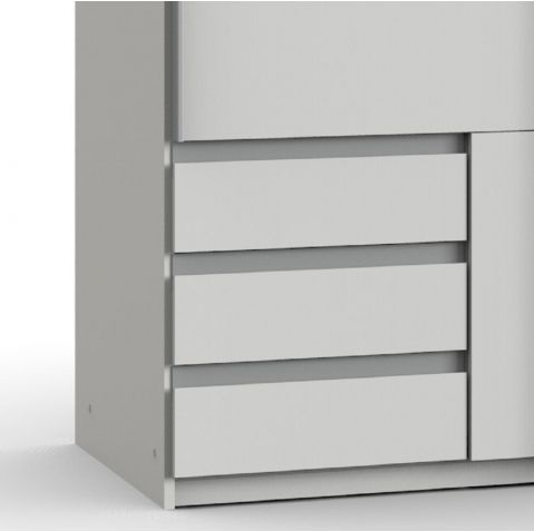 Elsen - Schuifdeurkast - Wit - Spaanplaat - 3 Lades