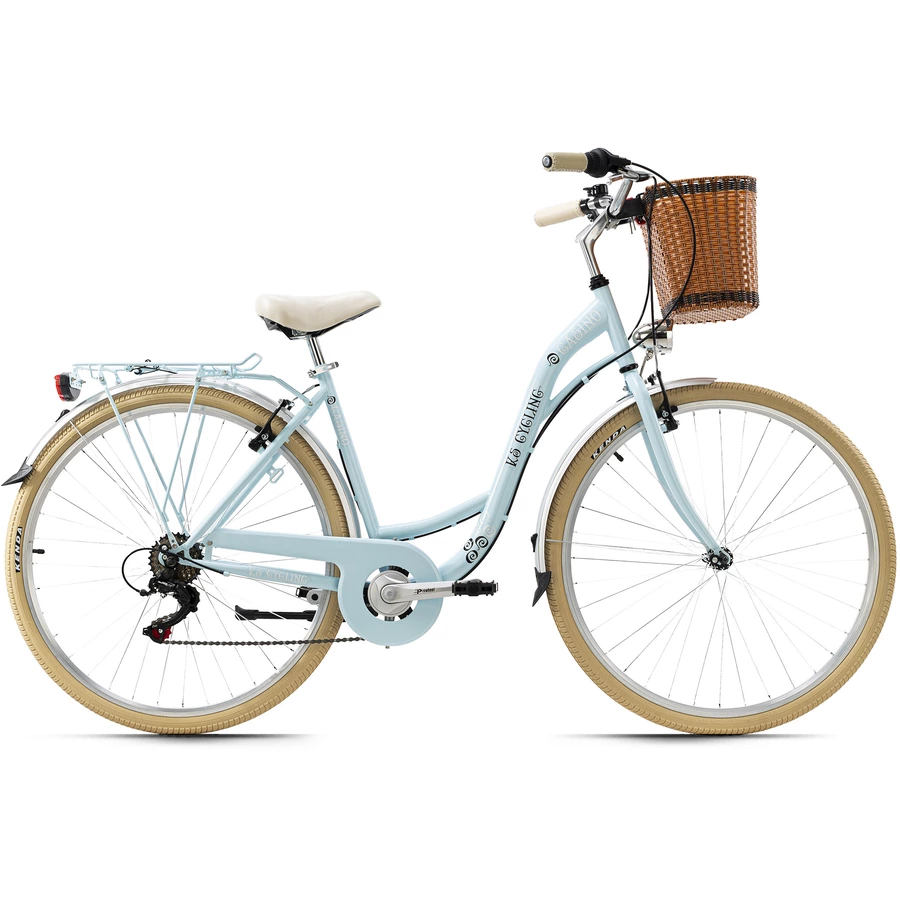KS Cycling Damenfahrrad Casino 28 Zoll mit Korb Blau