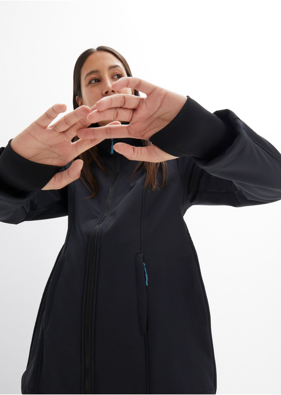 Veste longue softshell fonctionnelle avec polaire peluche