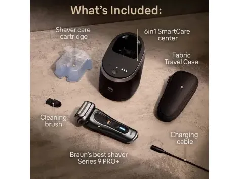 Braun Series 9 Pro  9565cc Wet & Dry, Folie shaver, Metallic, Batteri, Lithium-Ion (Li-Ion), 60 min., Kasse