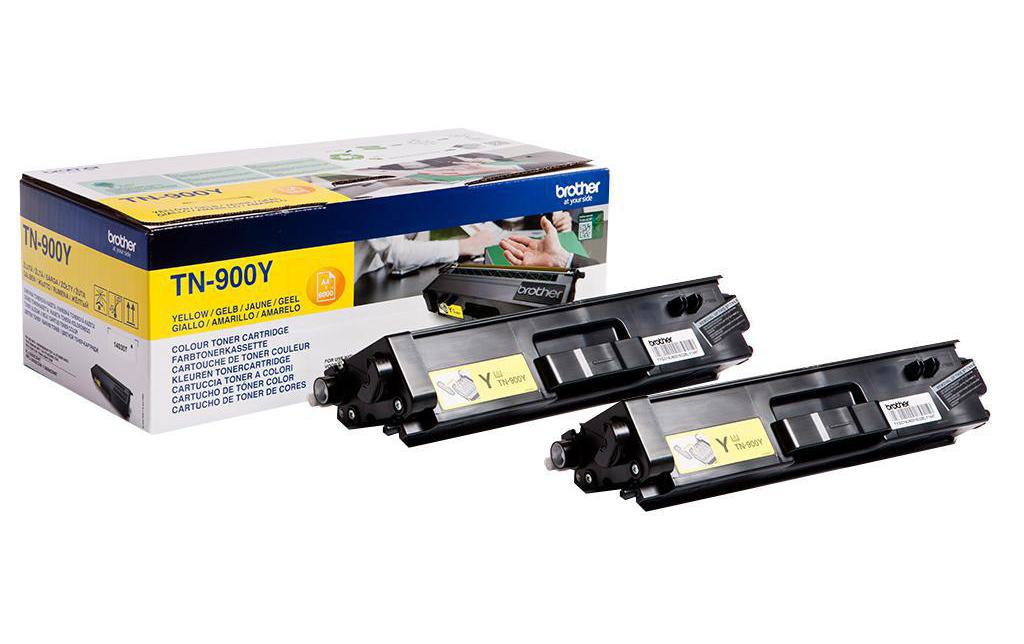 Tonerset TN-900Y Yellow<br>Toner, farbig